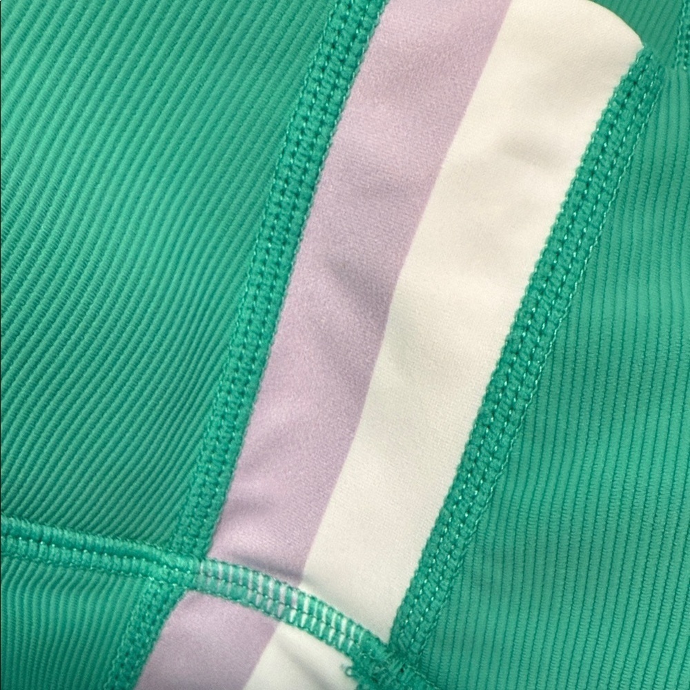 Wilo 2 Piece Bra & Leggings Ribbed Workout Set in Apple Green - Picture 7 of 13